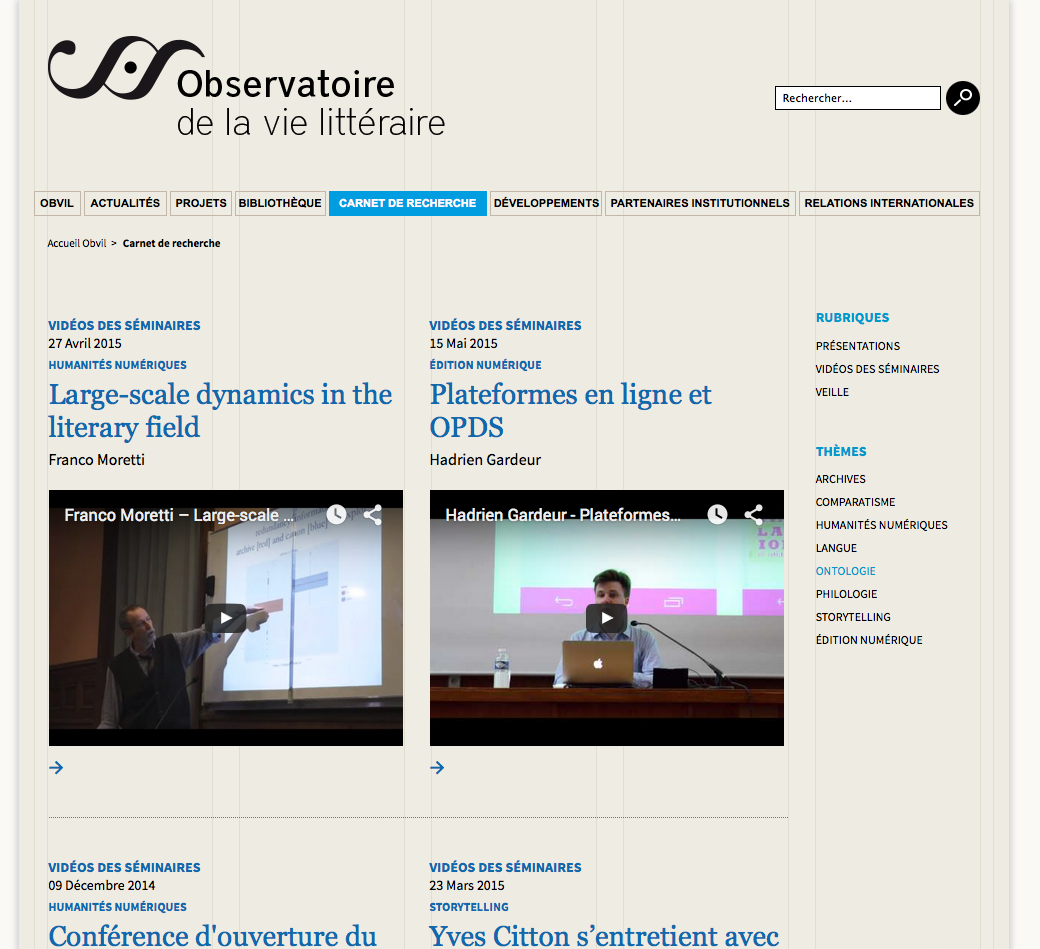 Obvil - Carnets de recherche